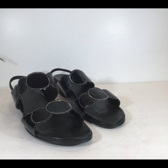 MUNRO BLACK CIRCLE SLINGBACK SANDALS SZ 6.5 - Picture 6 of 11